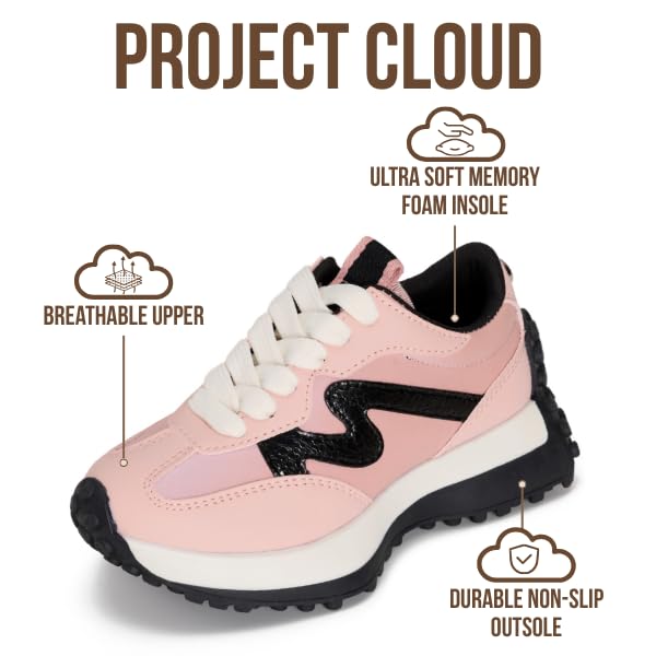Project Cloud Shoes for Girls| Eco-Crafted Leather | Memory Foam | Lightweight Sneakers | Non-Slip - Little Lecco - Project Cloud - Sneakers -Shop Project Cloud premium footwear Now!