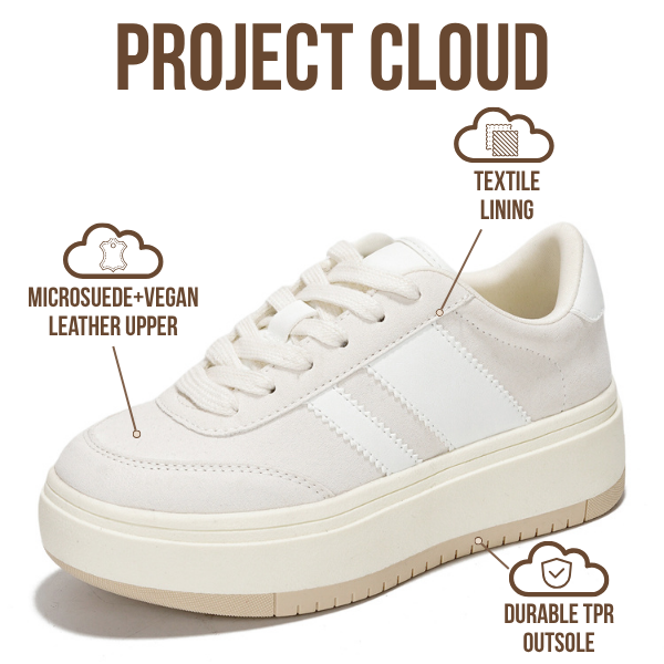 Project Cloud | "Little Nita" Platform Sneakers for Kids | Vegan Leather Upper | Memory Foam | Lightweight | Non-Slip