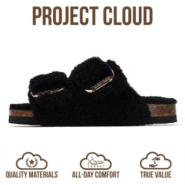 Project Cloud | "Little Santorini" Fur Kids Sandals with Adjustable Buckle | Water Resistant | ProjectPlush | Lightweight | Non-Slip