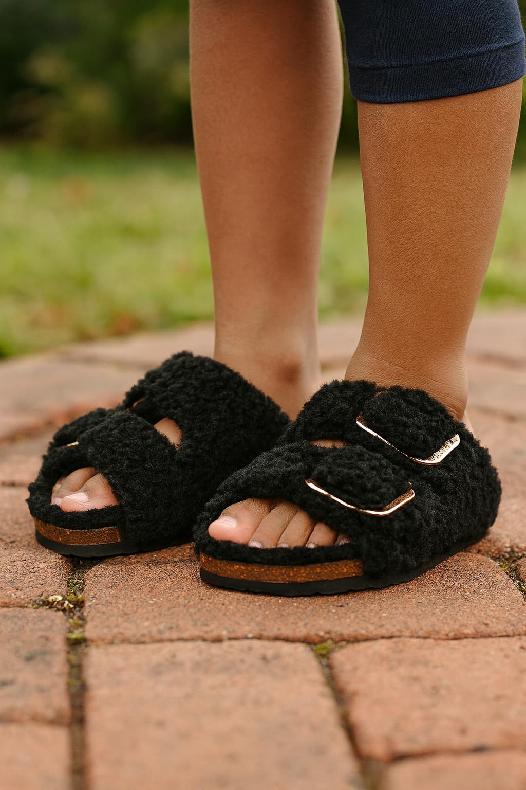 Project Cloud | "Little Santorini" Fur Kids Sandals with Adjustable Buckle | Water Resistant | ProjectPlush | Lightweight | Non-Slip
