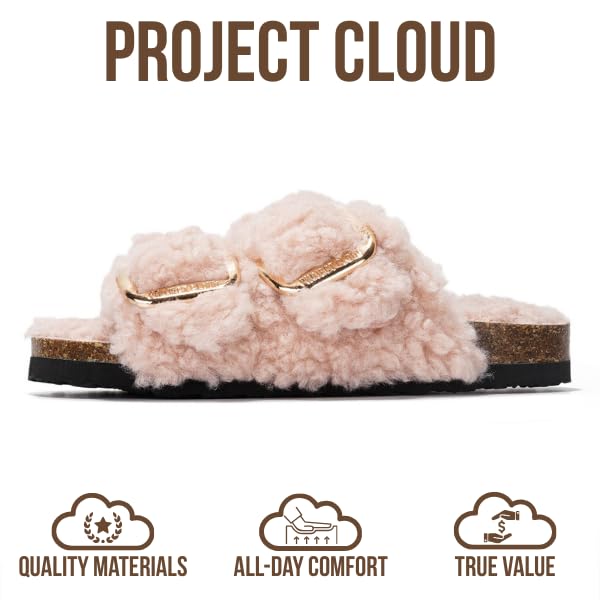 Project Cloud | "Little Santorini" Fur Kids Sandals with Adjustable Buckle | Water Resistant | ProjectPlush | Lightweight | Non-Slip