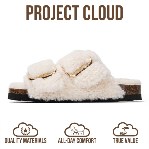 Project Cloud Kids Fur Sandals with Adjustable Buckle | Water Resistant | ProjectPlush | Lightweight | Non-Slip - Little Santorini
