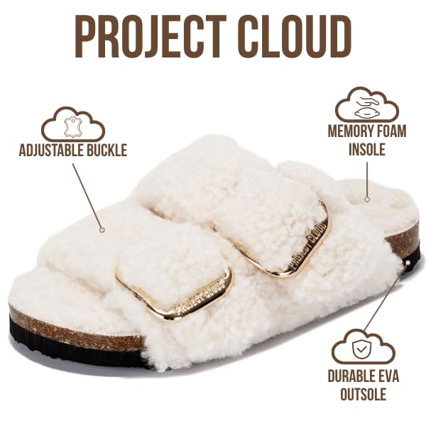Project Cloud | "Little Santorini" Fur Kids Sandals with Adjustable Buckle | Water Resistant | ProjectPlush | Lightweight | Non-Slip
