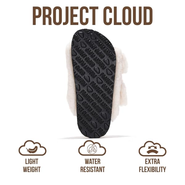 Project Cloud | "Little Santorini" Fur Kids Sandals with Adjustable Buckle | Water Resistant | ProjectPlush | Lightweight | Non-Slip