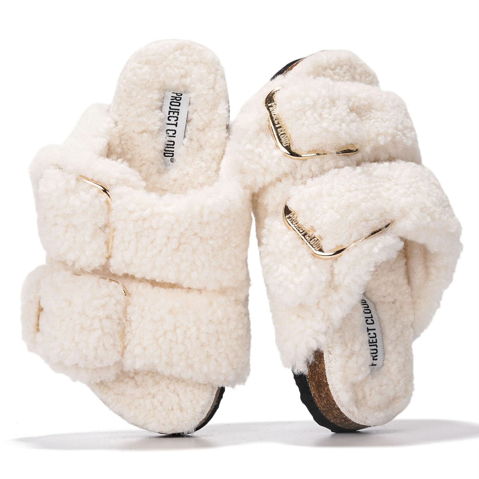 Project Cloud | "Little Santorini" Fur Kids Sandals with Adjustable Buckle | Water Resistant | ProjectPlush | Lightweight | Non-Slip