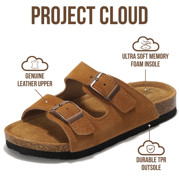 Project Cloud | "Little Venita" Slides for Kids| Genuine Leather | Water Resistant | ProjectPlush | Lightweight | Non-Slip