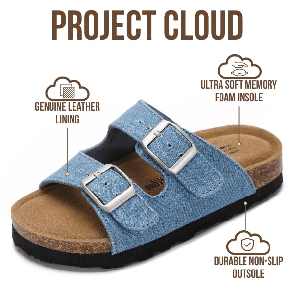 Project Cloud Kids | Genuine Leather Slides for Kids | Water Resistant | Lightweight | Non-Slip - Little Venita