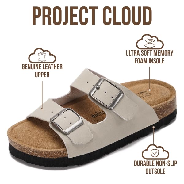 Project Cloud Kids | Genuine Leather Slides for Kids | Water Resistant | Lightweight | Non-Slip - Little Venita - Project Cloud - Sandals -Shop Project Cloud premium footwear Now!