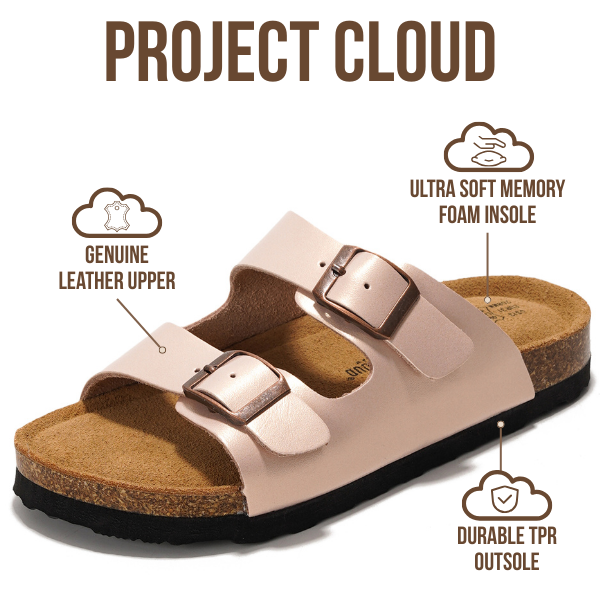 Project Cloud | "Little Venita" Slides for Kids| Genuine Leather | Water Resistant | ProjectPlush | Lightweight | Non-Slip