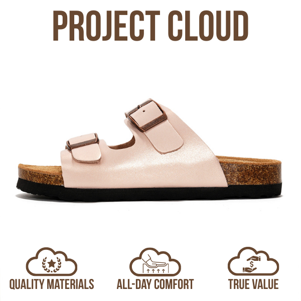 Project Cloud | "Little Venita" Slides for Kids| Genuine Leather | Water Resistant | ProjectPlush | Lightweight | Non-Slip
