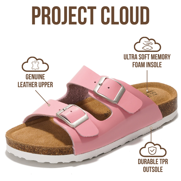 Project Cloud | "Little Venita" Slides for Kids| Genuine Leather | Water Resistant | ProjectPlush | Lightweight | Non-Slip