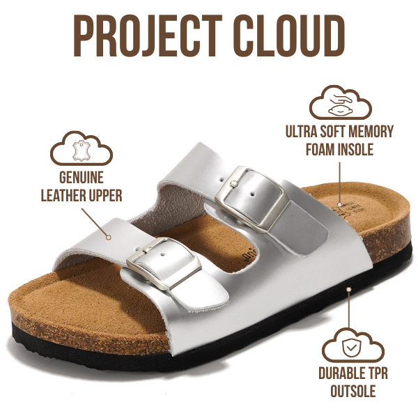 Project Cloud | "Little Venita" Slides for Kids| Genuine Leather | Water Resistant | ProjectPlush | Lightweight | Non-Slip