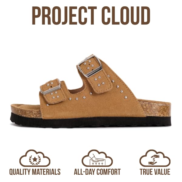 Project Cloud Kids | Genuine Leather Slides for Kids | Water Resistant | Lightweight | Non-Slip - Little Venita Studded - Project Cloud - Sandals -Shop Project Cloud premium footwear Now!