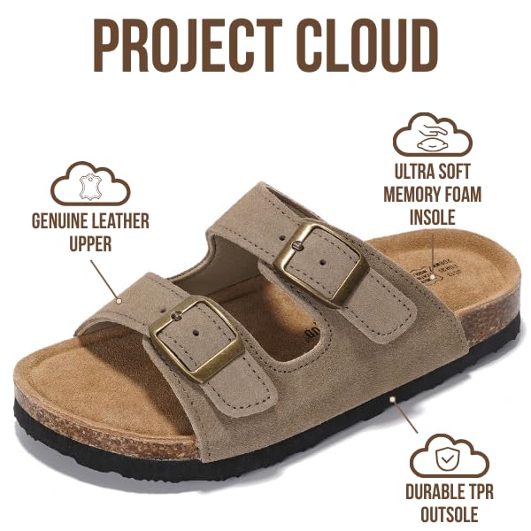 Project Cloud | "Little Venita" Slides for Kids| Genuine Leather | Water Resistant | ProjectPlush | Lightweight | Non-Slip