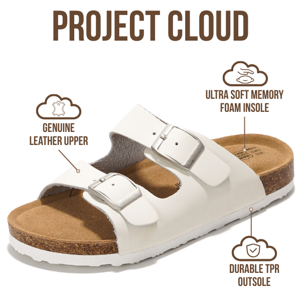 Project Cloud | "Little Venita" Slides for Kids| Genuine Leather | Water Resistant | ProjectPlush | Lightweight | Non-Slip