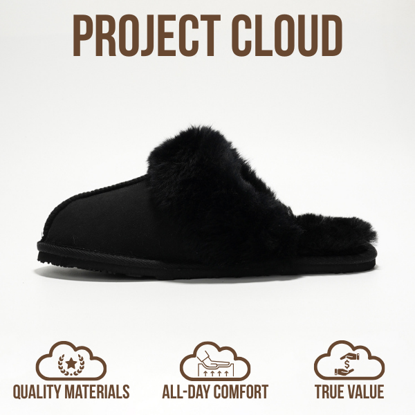 Project Cloud | "Lynsey" Scuff Slippers for Women | Memory Foam Insole | Lightweight | Non-Slip