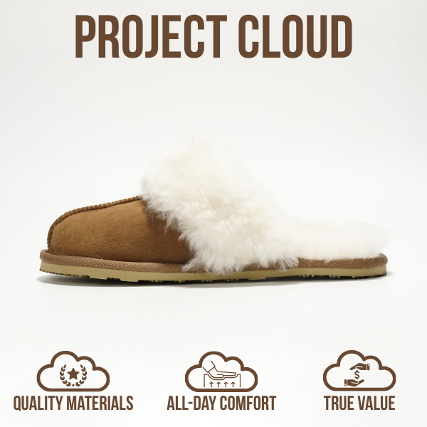 Project Cloud | "Lynsey" Scuff Slippers for Women | Memory Foam Insole | Lightweight | Non-Slip