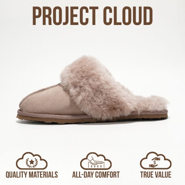 Project Cloud | "Lynsey" Scuff Slippers for Women | Memory Foam Insole | Lightweight | Non-Slip