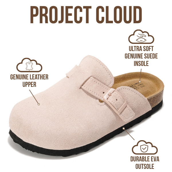 Project Cloud | "Little Benton" Clogs for kids | Genuine Leather | Memory Foam | Lightweight | Non-Slip