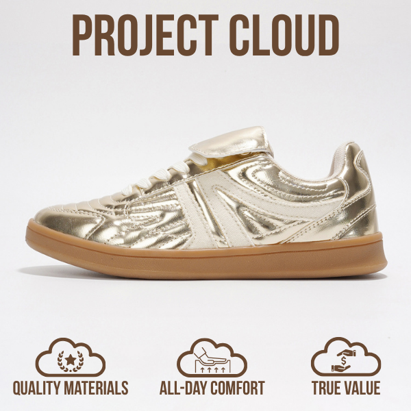Project Cloud | "Madrid" 100% Vegan Leather Womens Sneakers | Memory Foam | Lightweight | Non-Slip