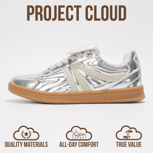 Project Cloud | "Madrid" 100% Vegan Leather Womens Sneakers | Memory Foam | Lightweight | Non-Slip