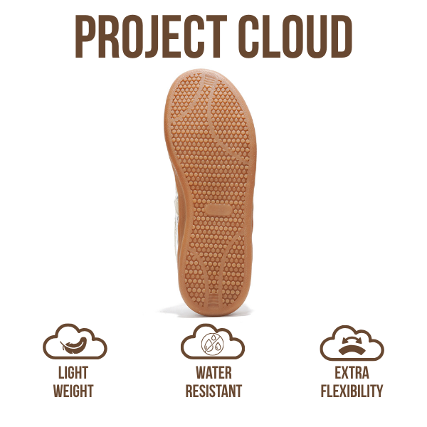 Project Cloud | "Madrid" 100% Vegan Leather Womens Sneakers | Memory Foam | Lightweight | Non-Slip