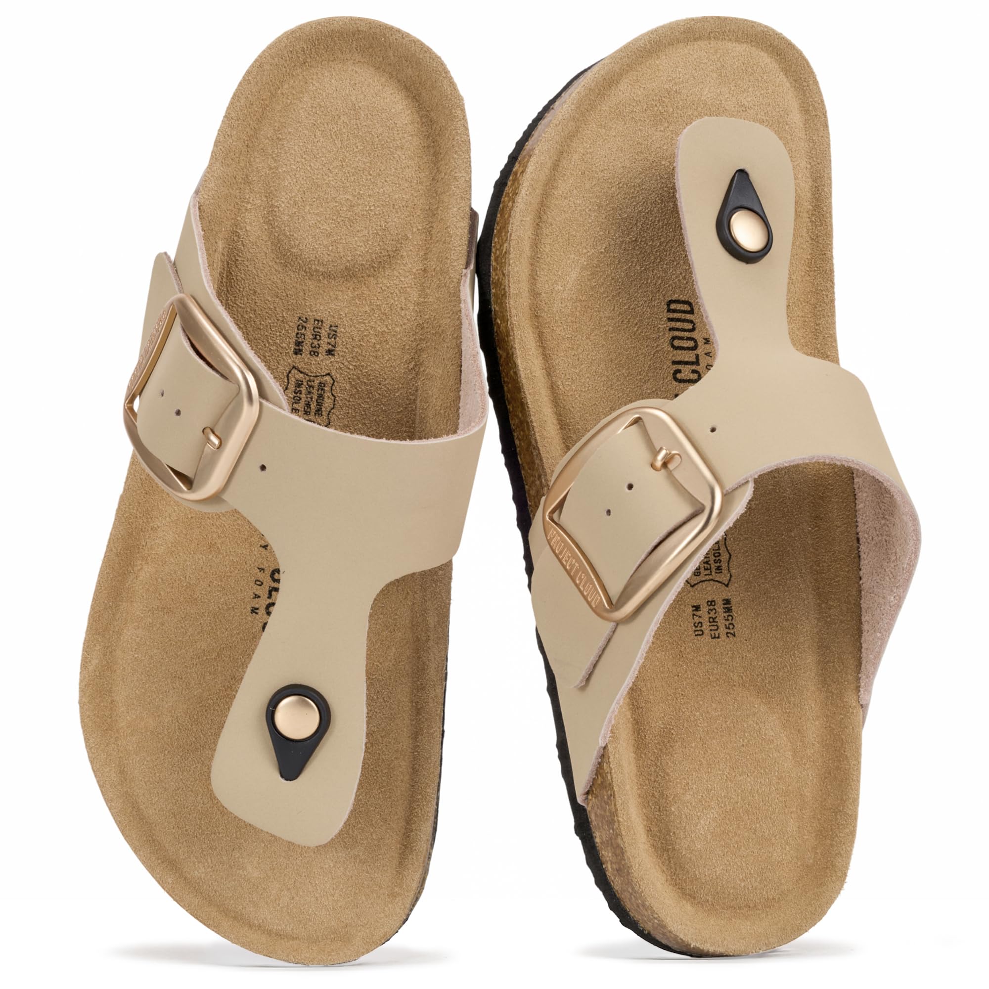 Project Cloud Women's | 100% Genuine Leather Thong Sandals | Water