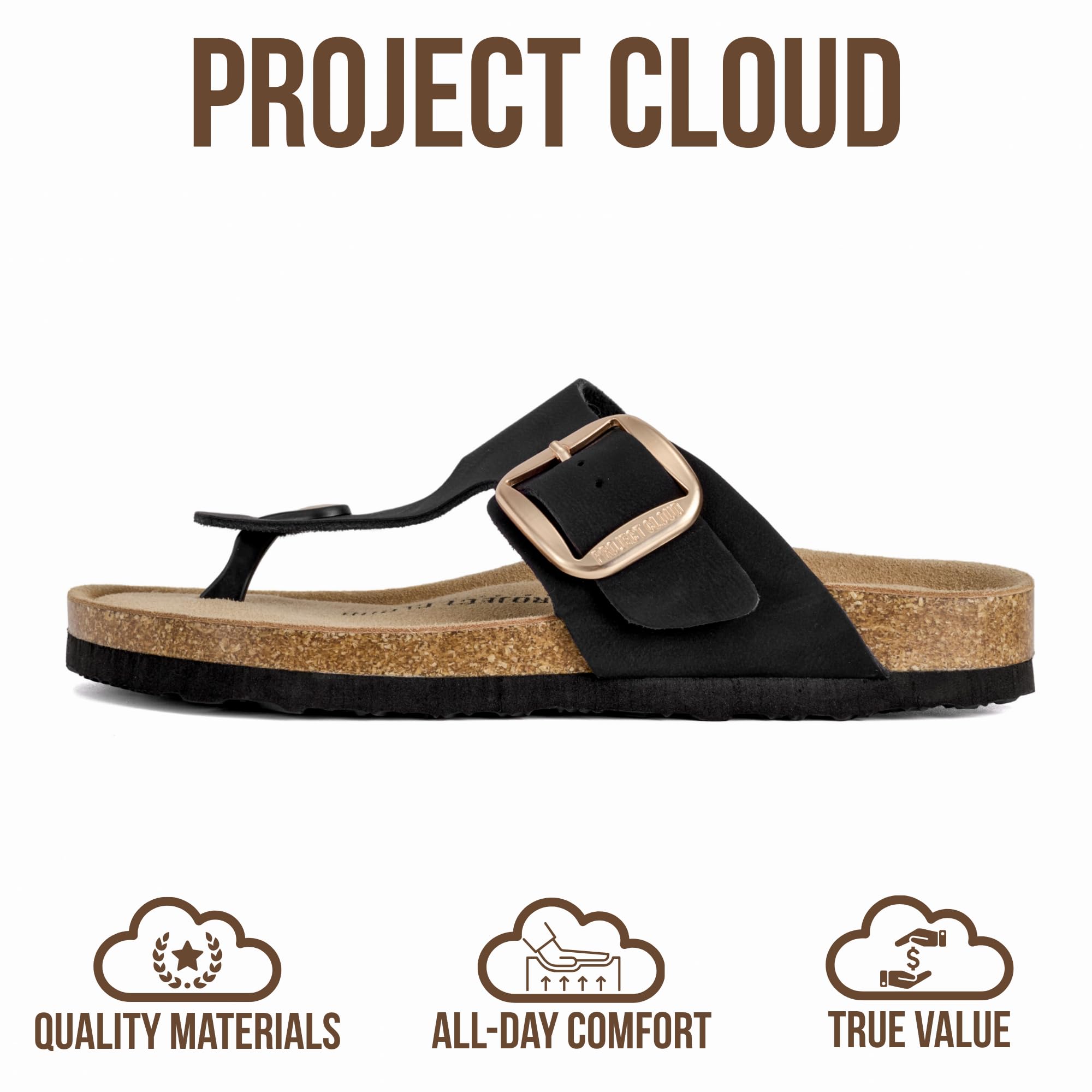 Project Cloud Women's | 100% Genuine Leather Thong Sandals | Memory Foam Insole | Lightweight | Non-Slip - Malaga - Project Cloud - Sandals -Shop Project Cloud premium footwear Now!
