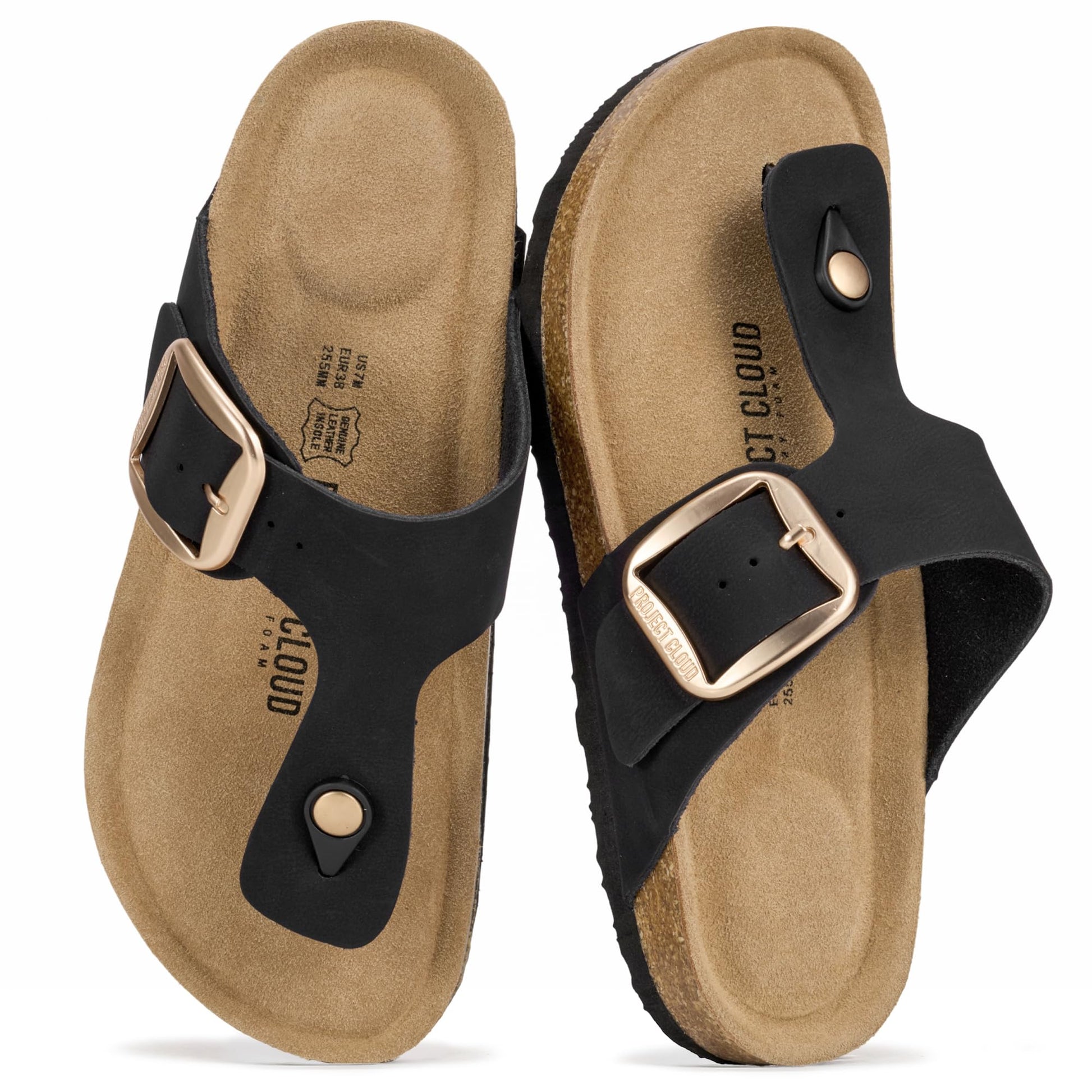 Project Cloud Women's | 100% Genuine Leather Thong Sandals | Memory Foam Insole | Lightweight | Non-Slip - Malaga - Project Cloud - Sandals -Shop Project Cloud premium footwear Now!