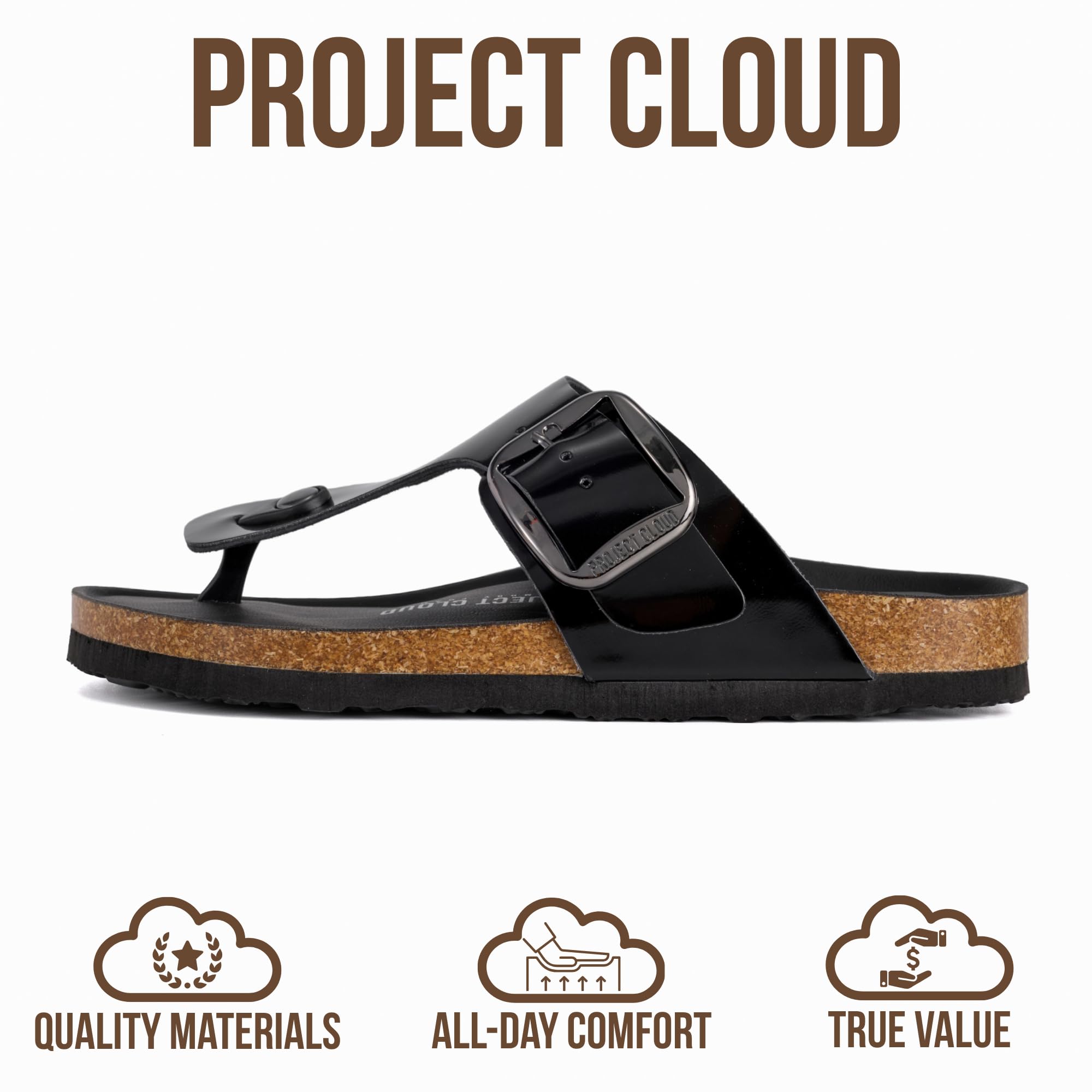 Project Cloud Women's | 100% Genuine Leather Thong Sandals | Memory Foam Insole | Lightweight | Non-Slip - Malaga - Project Cloud - Sandals -Shop Project Cloud premium footwear Now!