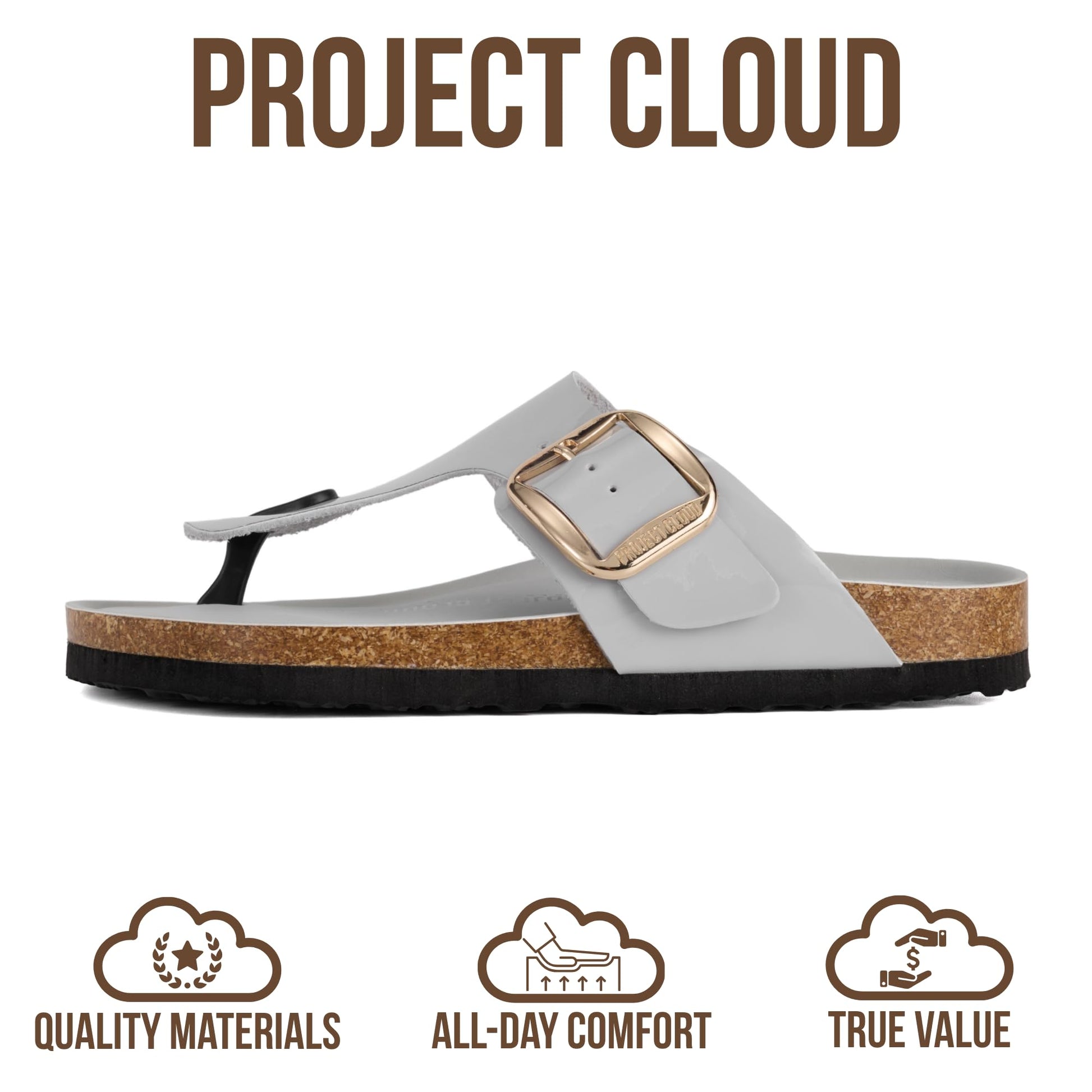 Project Cloud Women's | 100% Genuine Leather Thong Sandals | Memory Foam Insole | Lightweight | Non-Slip - Malaga - Project Cloud - Sandals -Shop Project Cloud premium footwear Now!