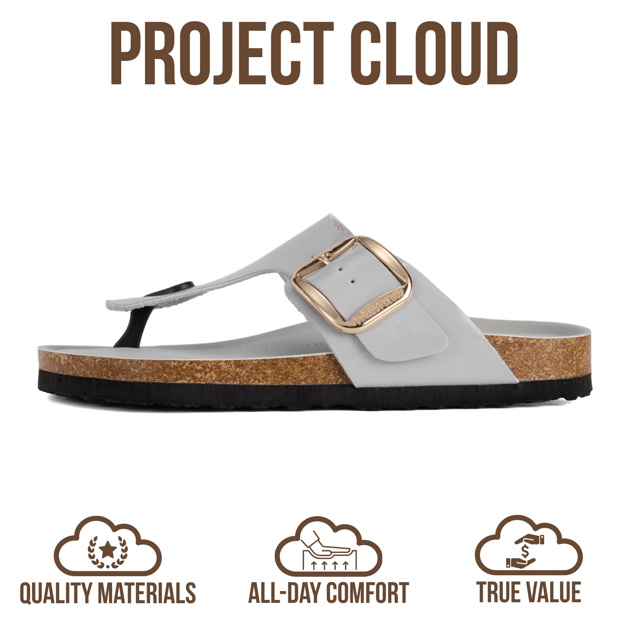 Project Cloud Women's | 100% Genuine Leather Thong Sandals | Memory Foam Insole | Lightweight | Non-Slip - Malaga - Project Cloud - Sandals -Shop Project Cloud premium footwear Now!