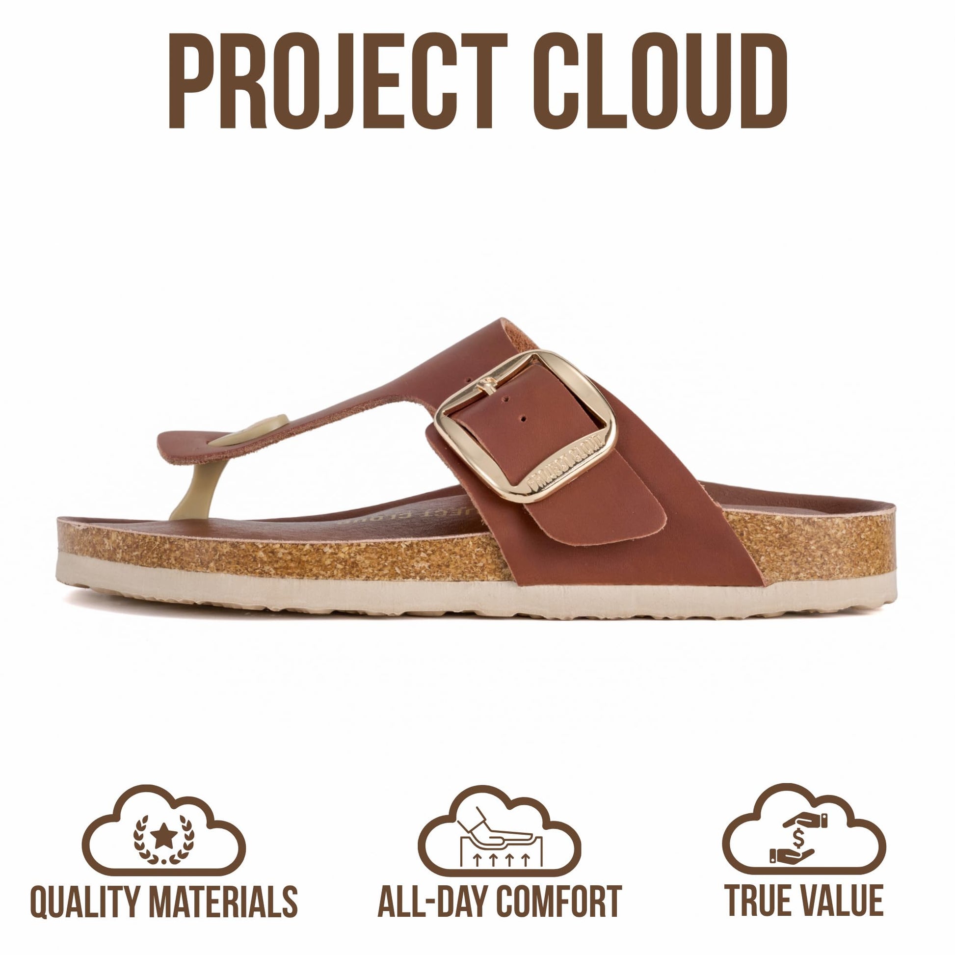 Project Cloud Women's | 100% Genuine Leather Thong Sandals | Memory Foam Insole | Lightweight | Non-Slip - Malaga - Project Cloud - Sandals -Shop Project Cloud premium footwear Now!