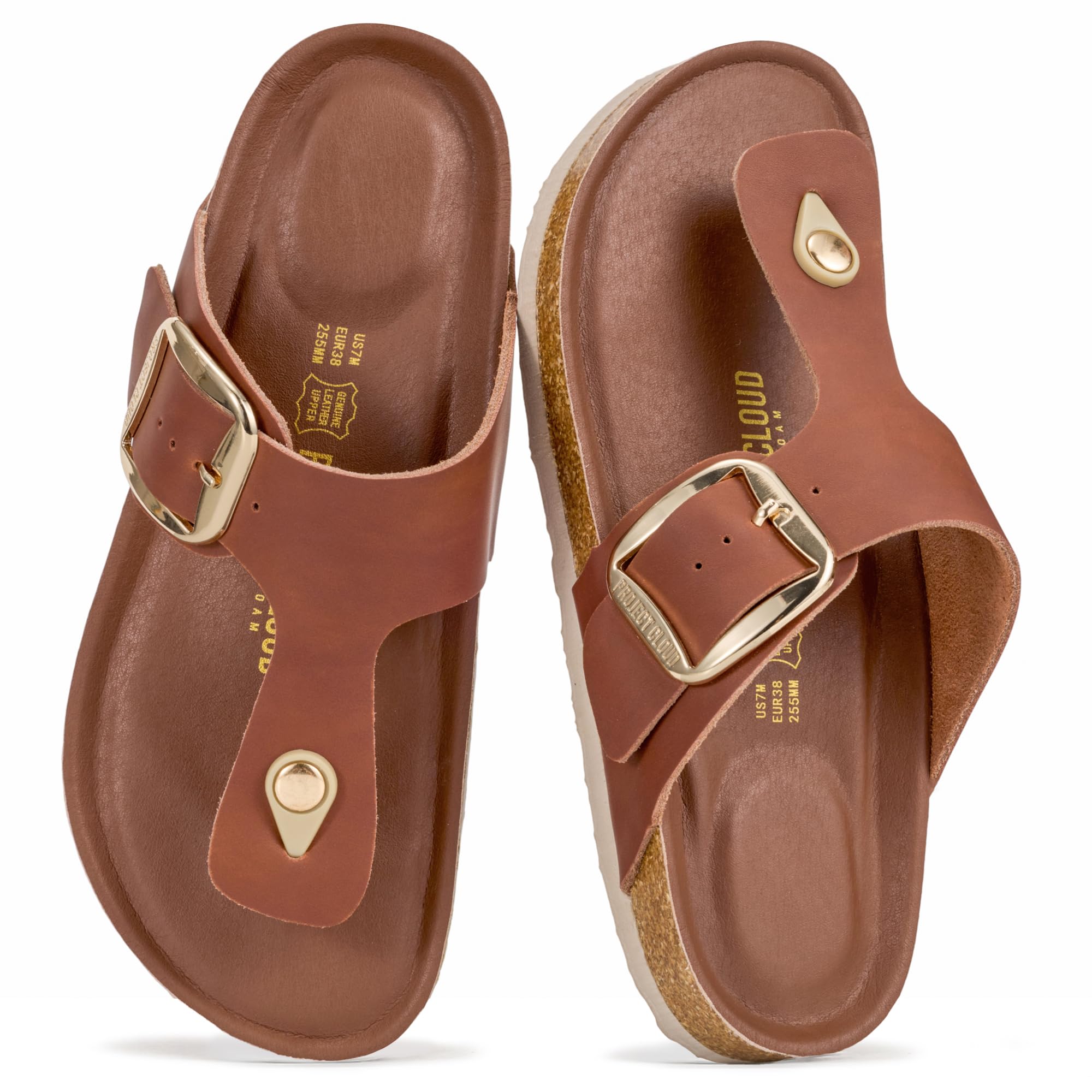 Project Cloud Women's | 100% Genuine Leather Thong Sandals | Memory Foam Insole | Lightweight | Non-Slip - Malaga - Project Cloud - Sandals -Shop Project Cloud premium footwear Now!