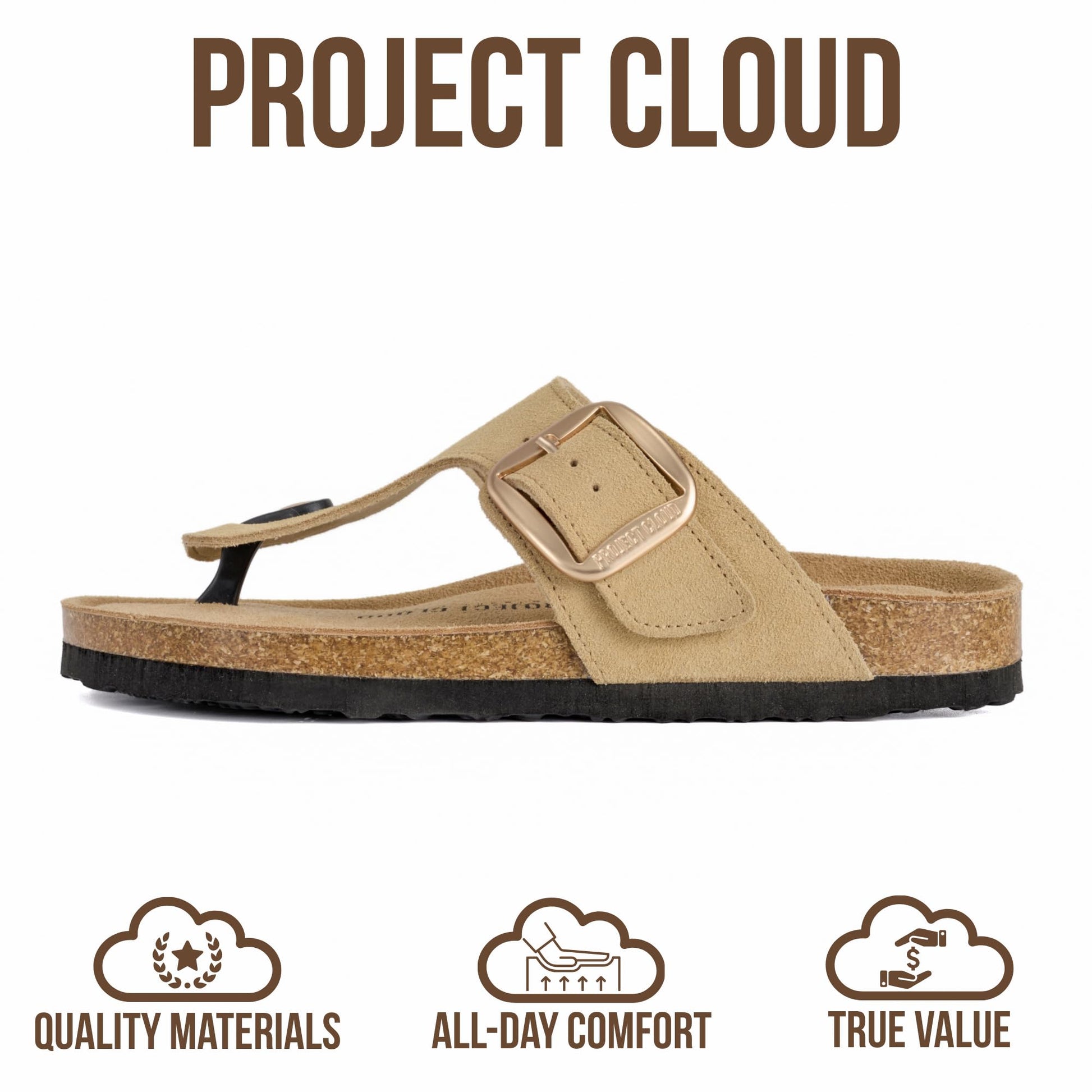 Project Cloud Women's | 100% Genuine Leather Thong Sandals | Memory Foam Insole | Lightweight | Non-Slip - Malaga - Project Cloud - Sandals -Shop Project Cloud premium footwear Now!