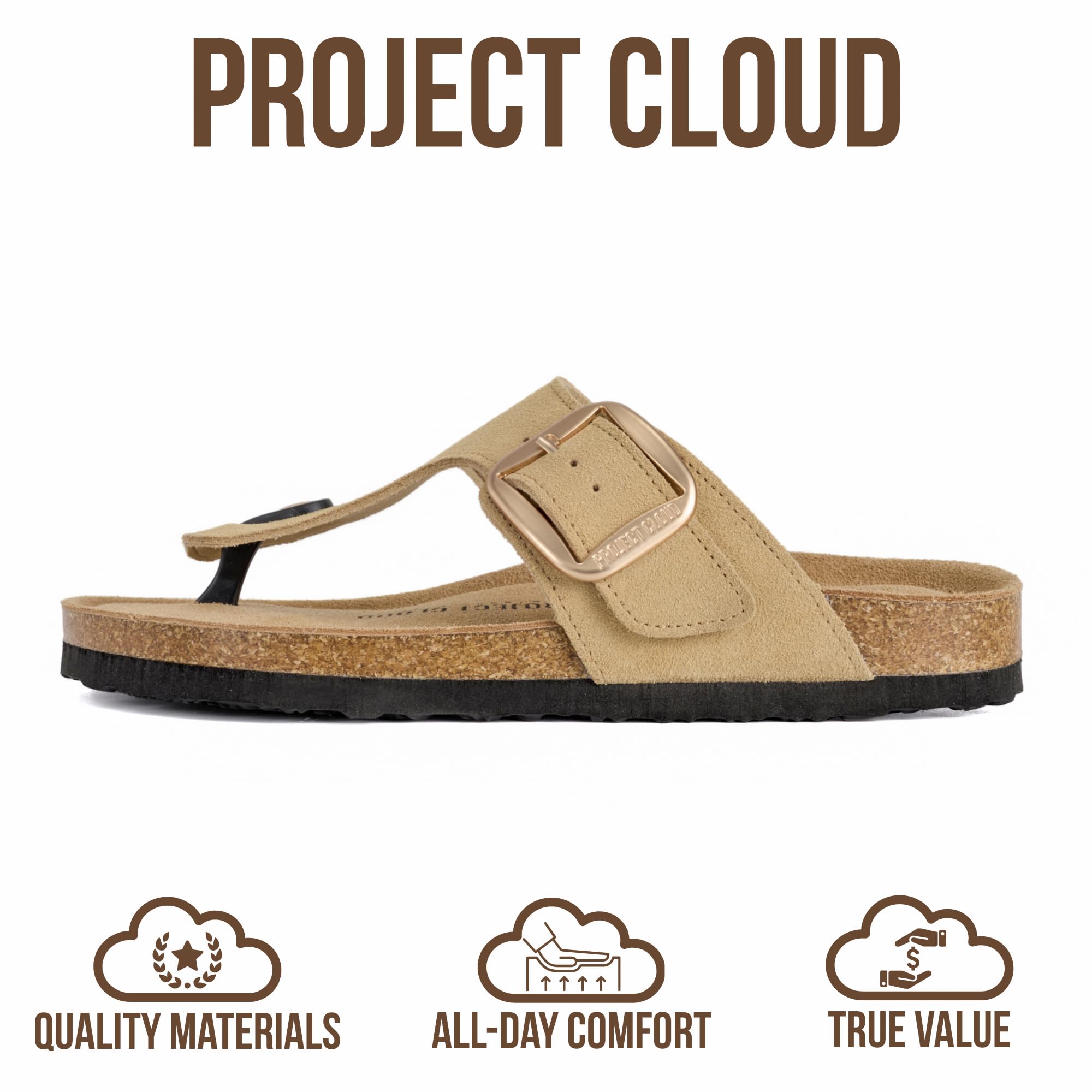 Project Cloud Women's | 100% Genuine Leather Thong Sandals | Memory Foam Insole | Lightweight | Non-Slip - Malaga - Project Cloud - Sandals -Shop Project Cloud premium footwear Now!
