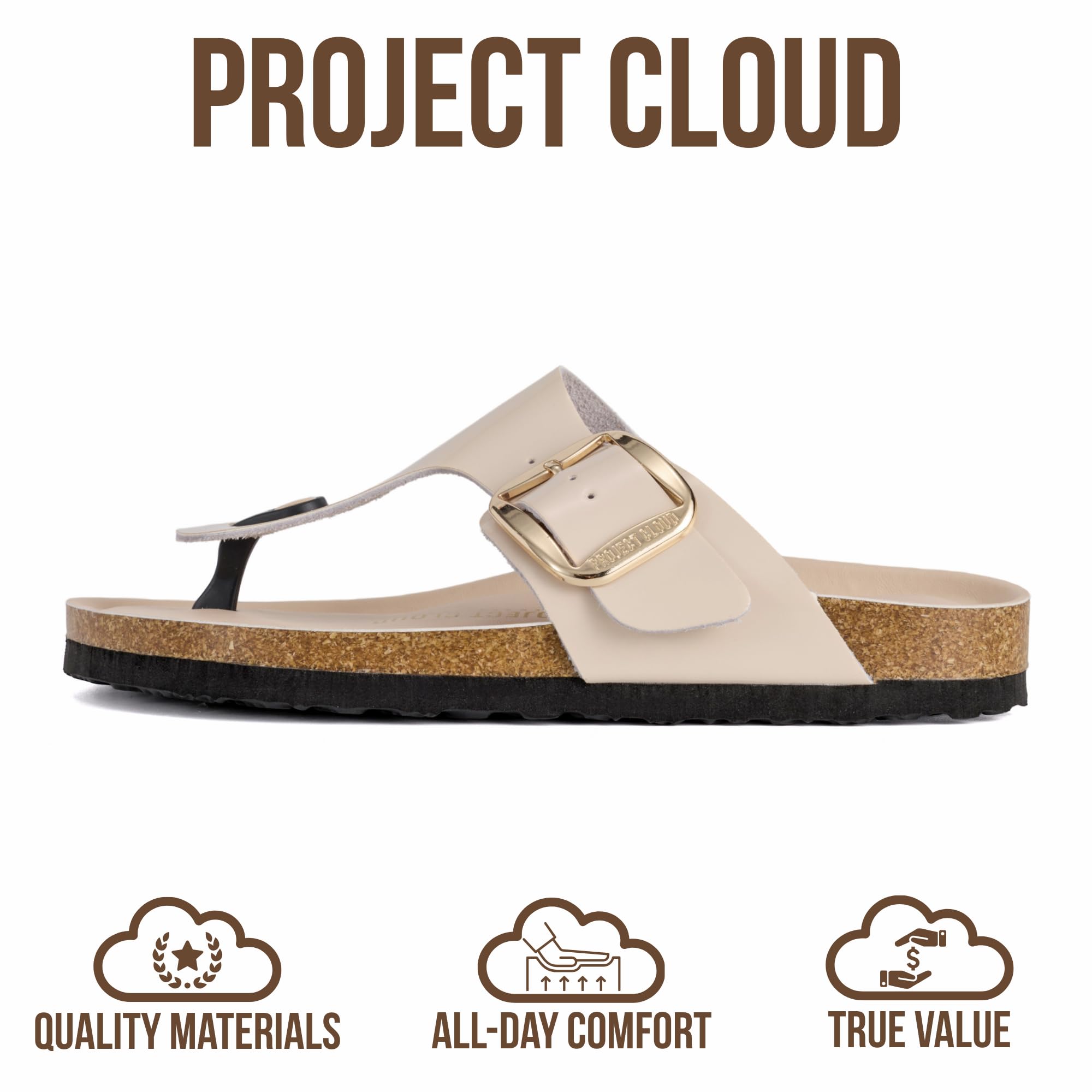 Project Cloud Women's | 100% Genuine Leather Thong Sandals | Memory Foam Insole | Lightweight | Non-Slip - Malaga - Project Cloud - Sandals -Shop Project Cloud premium footwear Now!