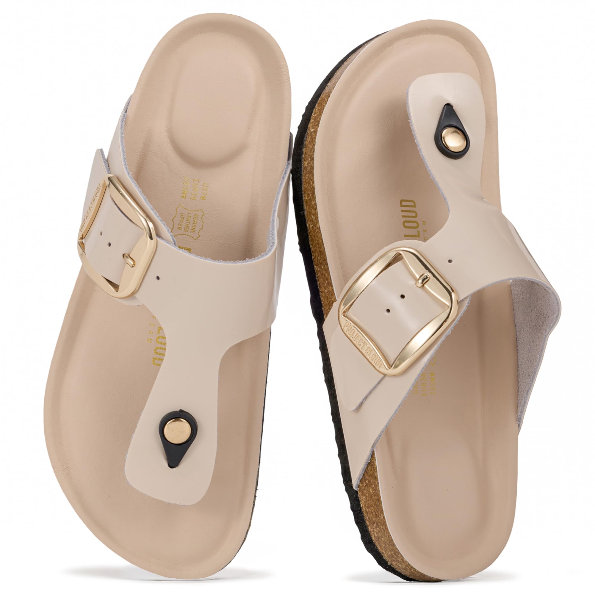 Women's Leather Thong Sandals | Memory Foam Comfort | Project Cloud