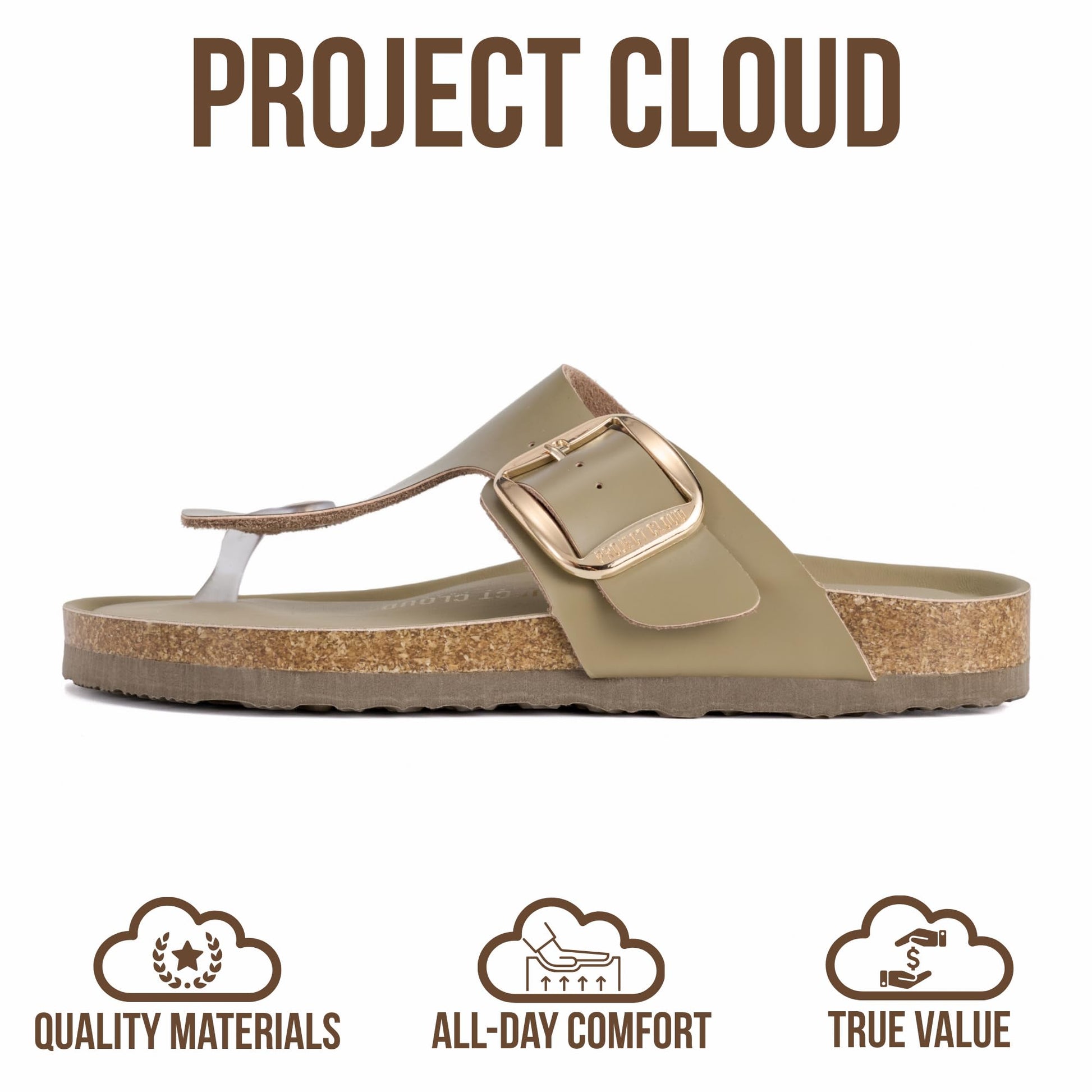 Project Cloud Women's | 100% Genuine Leather Thong Sandals | Memory Foam Insole | Lightweight | Non-Slip - Malaga - Project Cloud - Sandals -Shop Project Cloud premium footwear Now!