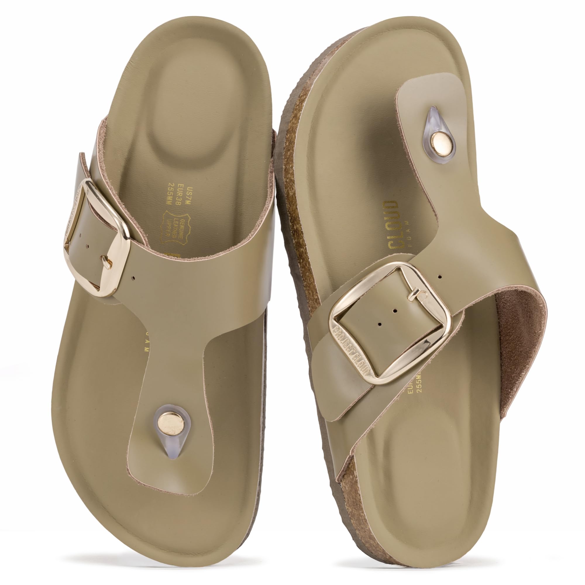 Project Cloud Women's | 100% Genuine Leather Thong Sandals | Memory Foam Insole | Lightweight | Non-Slip - Malaga - Project Cloud - Sandals -Shop Project Cloud premium footwear Now!