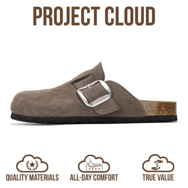 Zuecos Manchester de Project Cloud: espuma viscoelástica de ante y comodidad antideslizante 