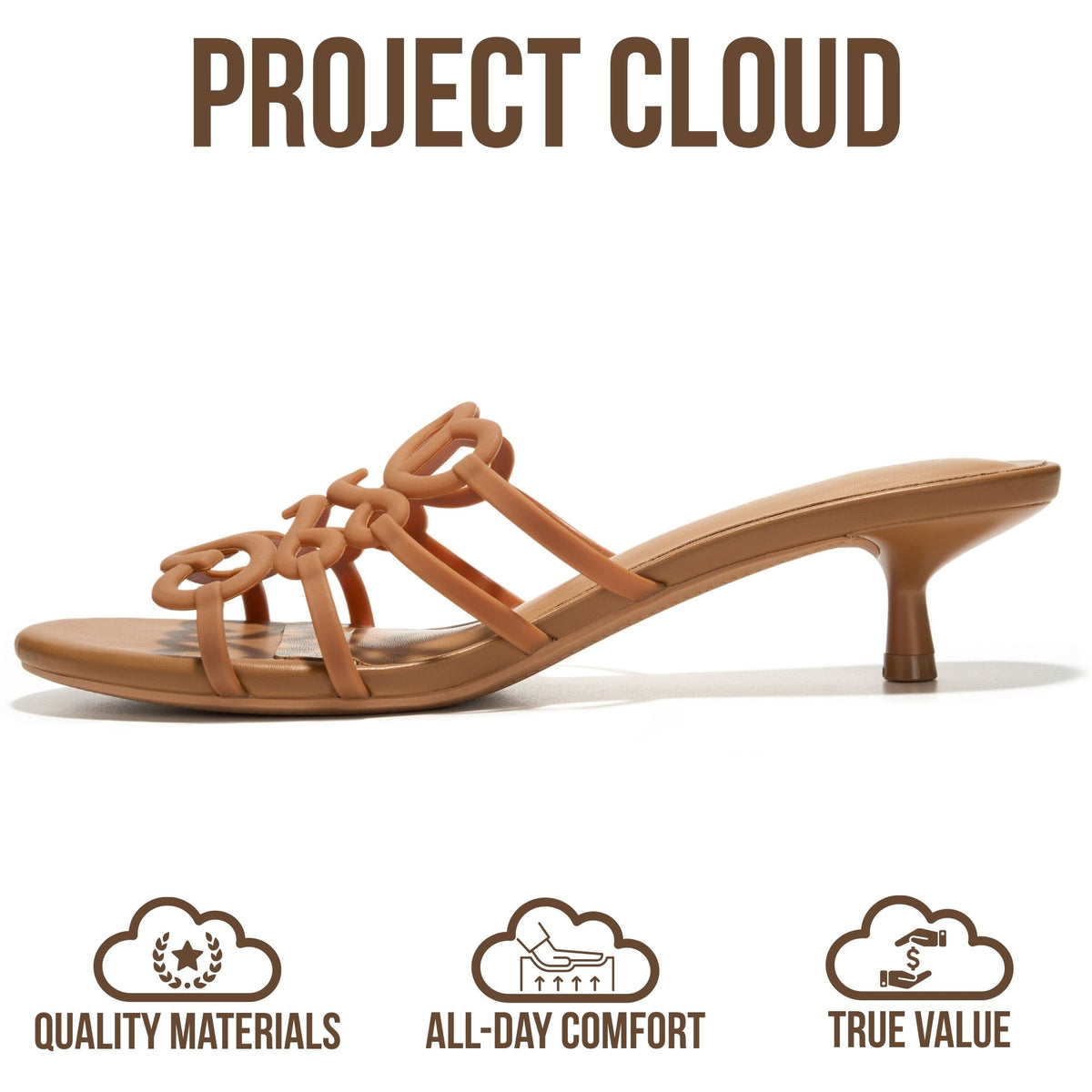 Project Cloud Women's | 1.8 inch Kitten Heels Sandals | Memory Foam Insole | Lightweight | Non-Slip - Mandala - Project Cloud - Sandals -Shop Project Cloud premium footwear Now!
