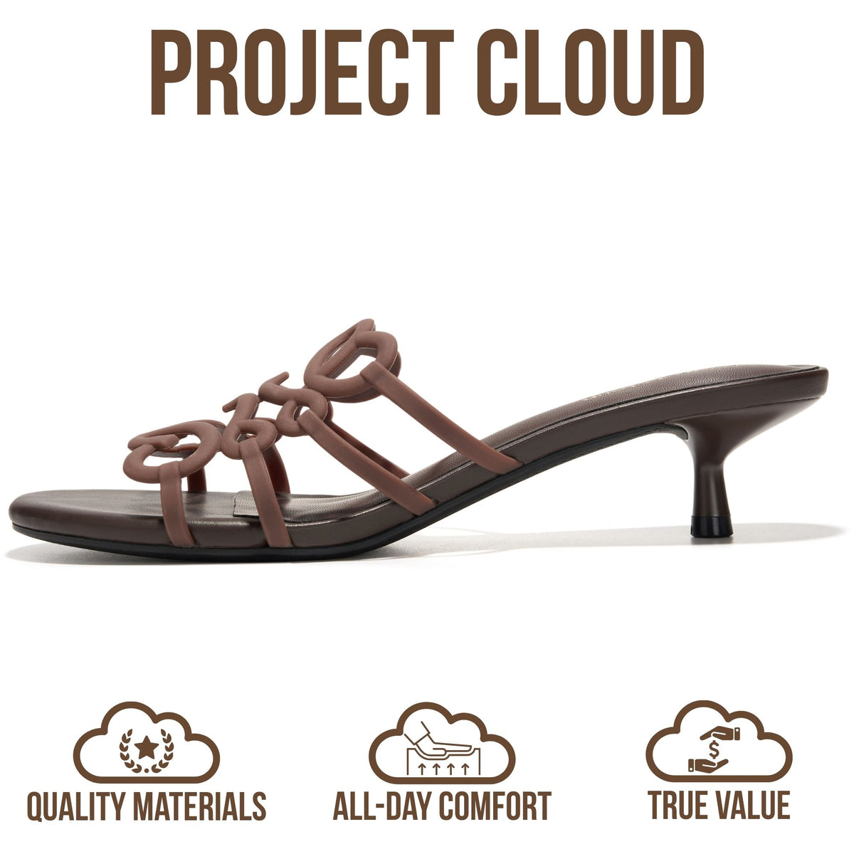 Project Cloud Women's | 1.8 inch Kitten Heels Sandals | Memory Foam Insole | Lightweight | Non-Slip - Mandala - Project Cloud - Sandals -Shop Project Cloud premium footwear Now!