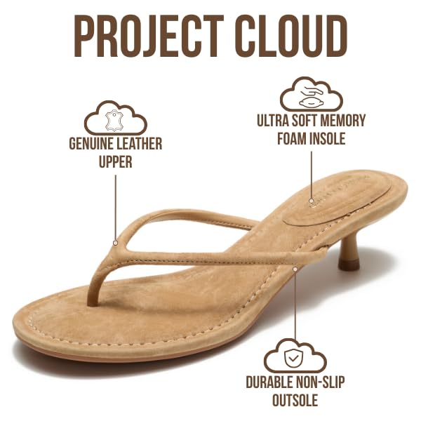 Project Cloud Women's | Genuine Leather Sandals Women Footwear | Memory Foam | Lightweight | Non-Slip - Mango - Project Cloud - Sandals -Shop Project Cloud premium footwear Now!