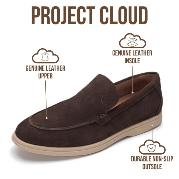 Project Cloud Men's |  100% Genuine Leather - Venetian Loafers | Memory Foam | Lightweight | Non-Slip - Mark