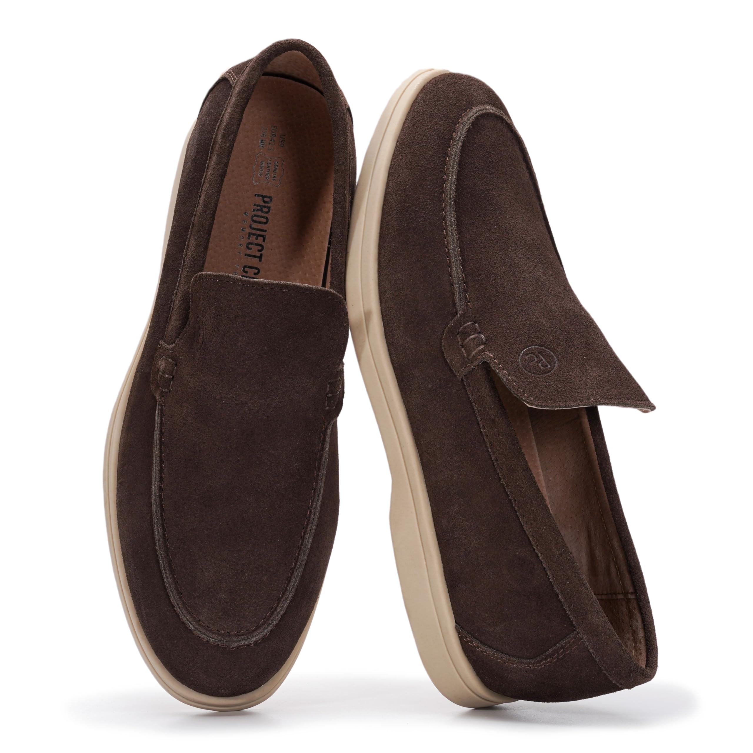 Project Cloud Men's |  100% Genuine Leather - Venetian Loafers | Memory Foam | Lightweight | Non-Slip - Mark