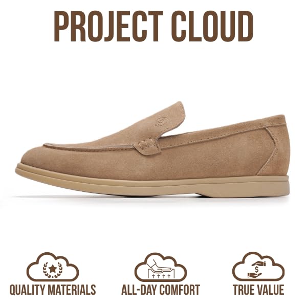 Project Cloud Men's |  100% Genuine Leather - Venetian Loafers | Memory Foam | Lightweight | Non-Slip - Mark
