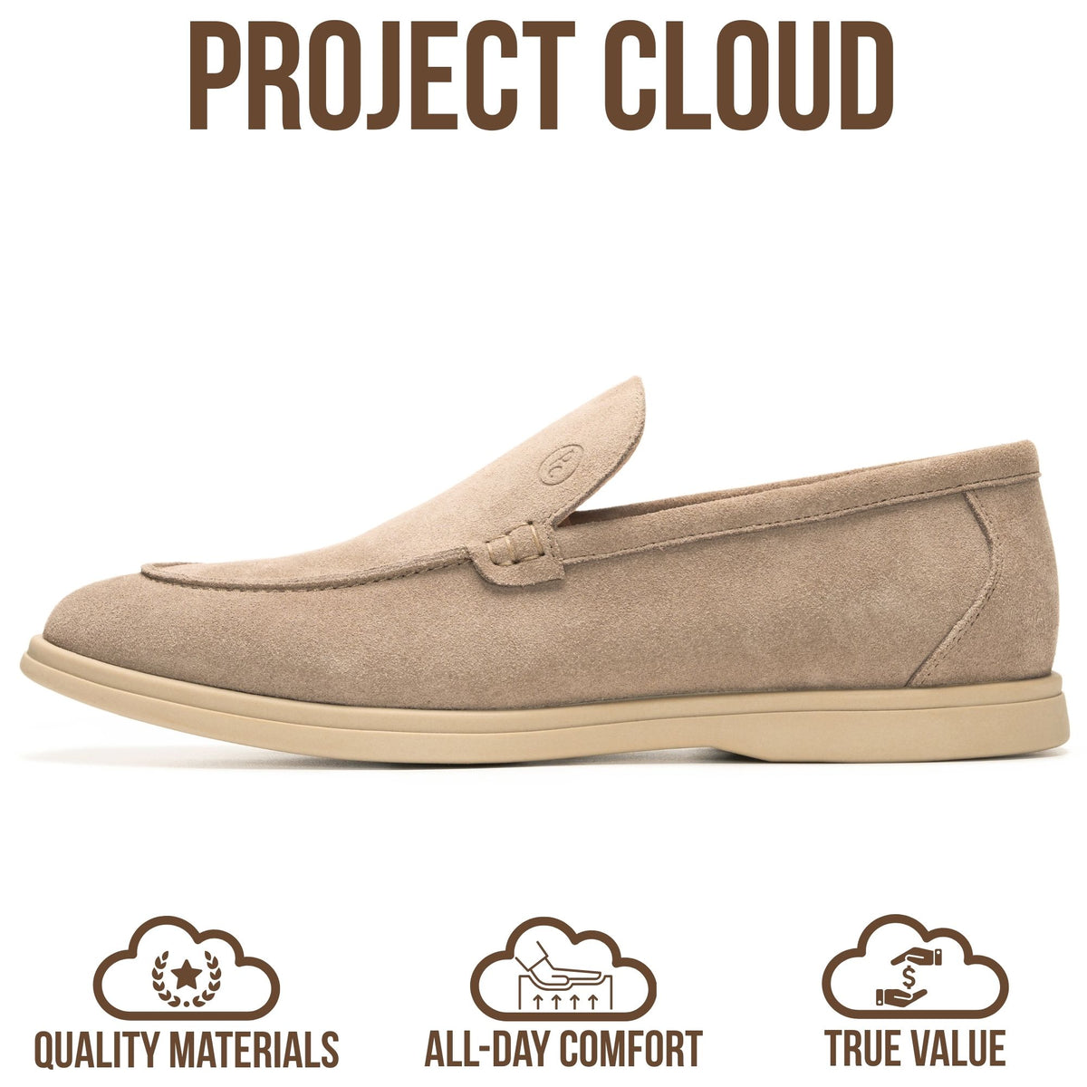 Project Cloud Men's |  100% Genuine Leather - Venetian Loafers | Memory Foam | Lightweight | Non-Slip - Mark