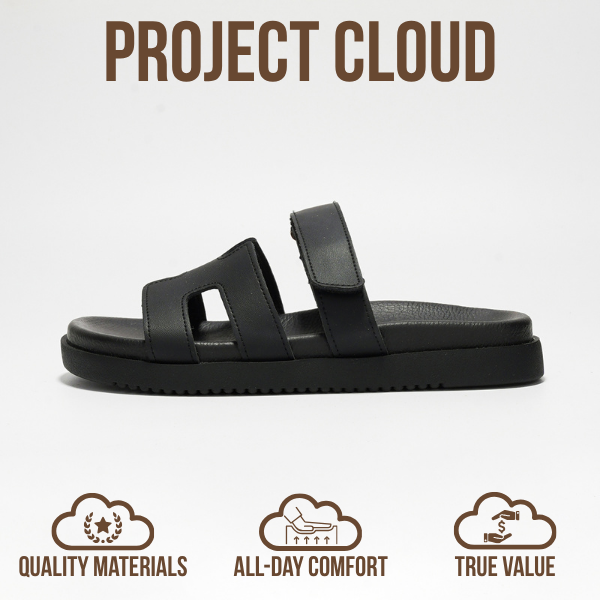 Sandalias Mayven de Project Cloud: sandalias planas de cuero, elegantes. 