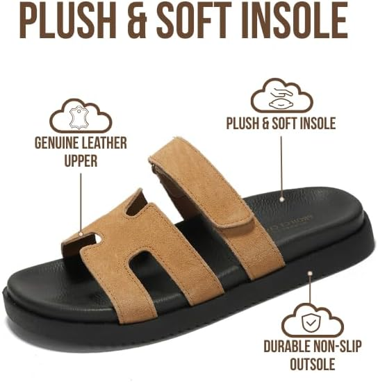 Project Cloud Women's | 100% Genuine Leather Women's Sandals | Plush Soft Insole | Lightweight | Non-Slip - Mayvy - Project Cloud - Sandals -Shop Project Cloud premium footwear Now!